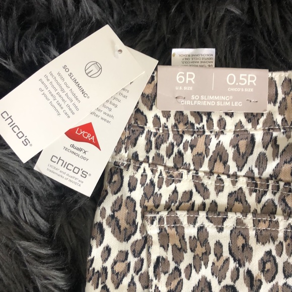 Chico’s Beige Leopard Jeans - Picture 4 of 7
